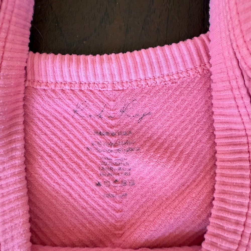 Pink Ribbed Women's Tank Top - Picture 2 of 2